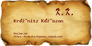 Kránitz Kászon névjegykártya
